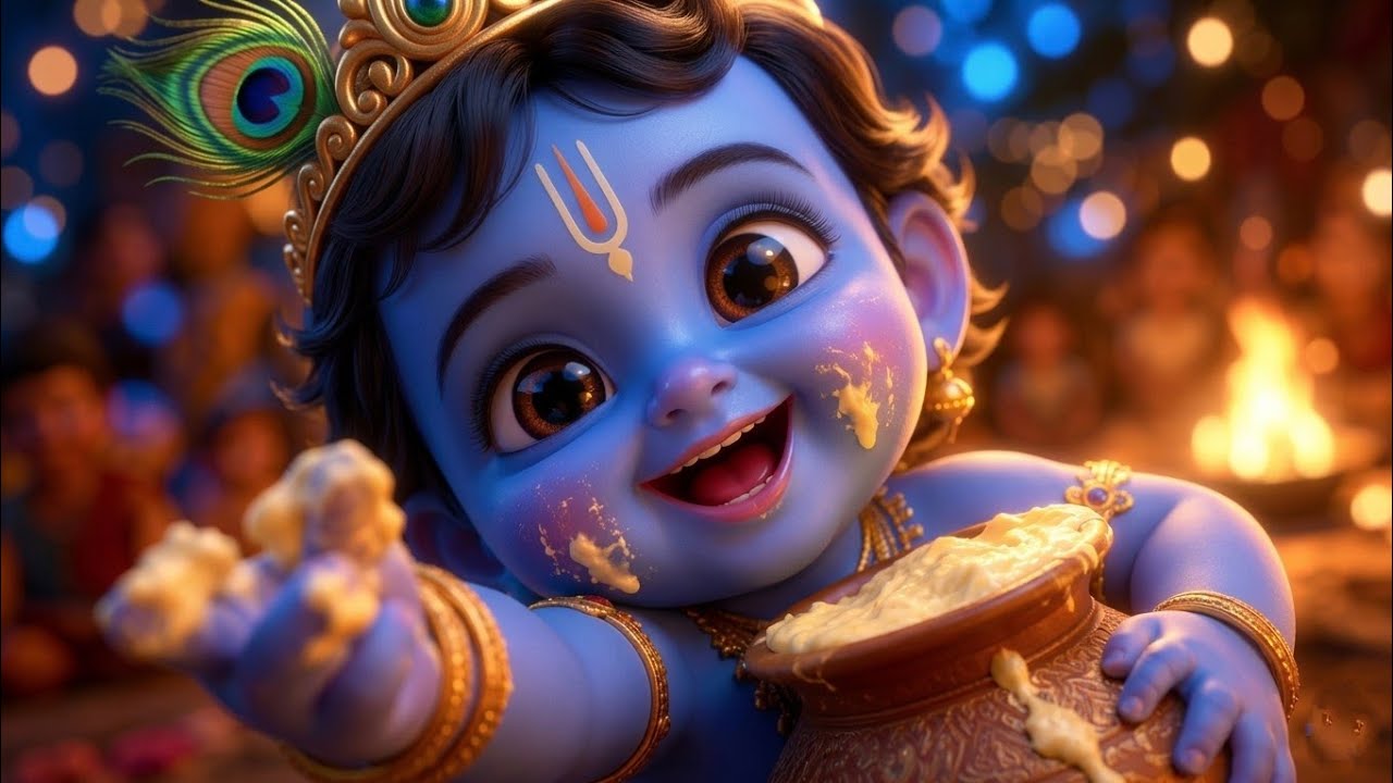 Jaya Janardhana Krishna ❤️ Most Beautiful Baby Krishna Song | Cute 3D Animation