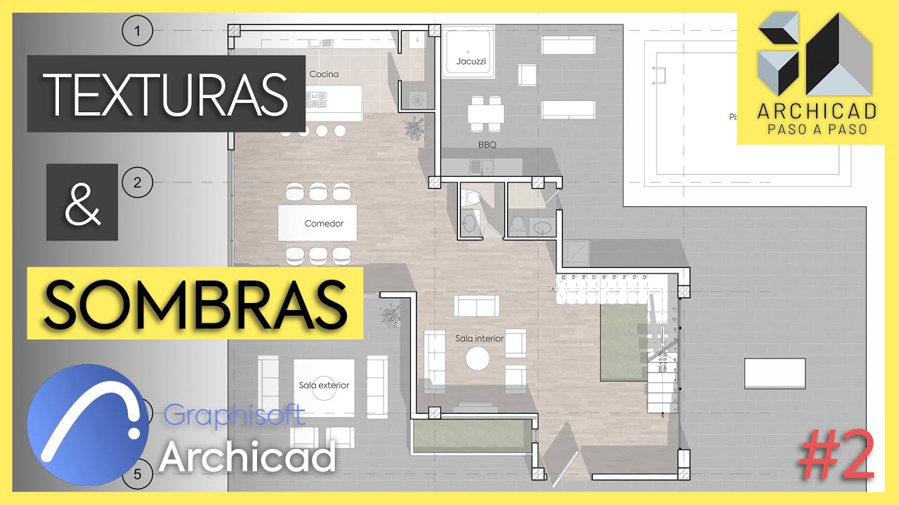 ✅GUÍA | Planta con SOMBRAS Y TEXTURAS  Fácil | Archicad 24 | 2021 🔥