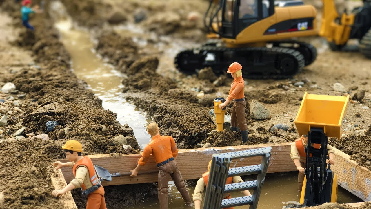 BRUDER TOYS tractors adn trucks construction - WATER PIPE! | Construction toys | Kids video