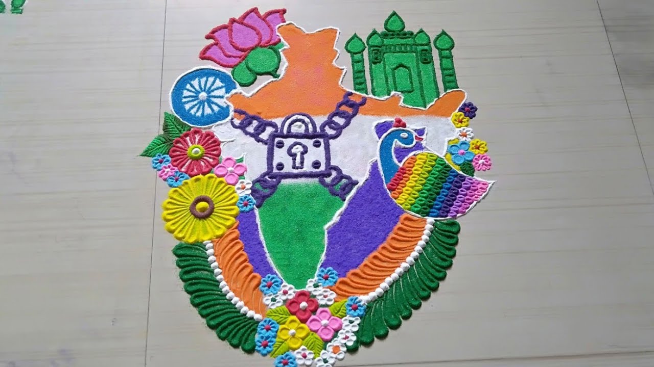 लॉकडाउन में बनाये सुंदर और आकर्षक रंगोली Lockdown India Rangoli Art Design * घर बैठे रंगोली सिखों।