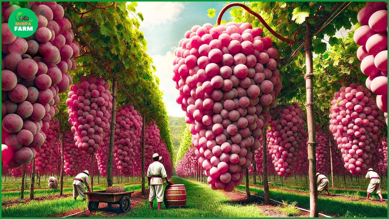 How Japanese Farmers Harvest Expensive Grapes - Japanese Grape Farm | Fruit Documentary