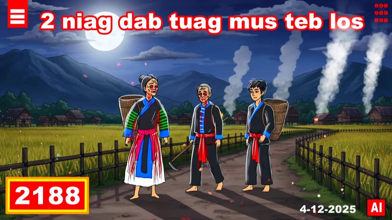 dab hais hmoob - 2188 - 4-12-2025 2 niag dab tuag mus teb los, В старой деревне.