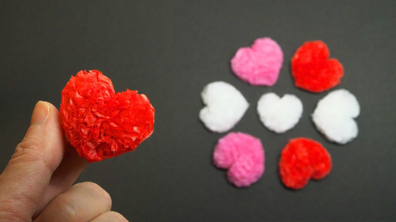 Как сделать помпон в форме сердца - DIY How to Make Heart Shape Pompom