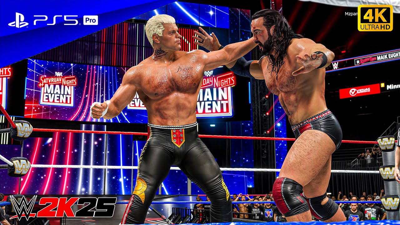 WWE 2K25 - Дрю Макинтайр против Коди Роудса - Матч за чемпионский титул WWE на SNME | PS5™ Pro [4...