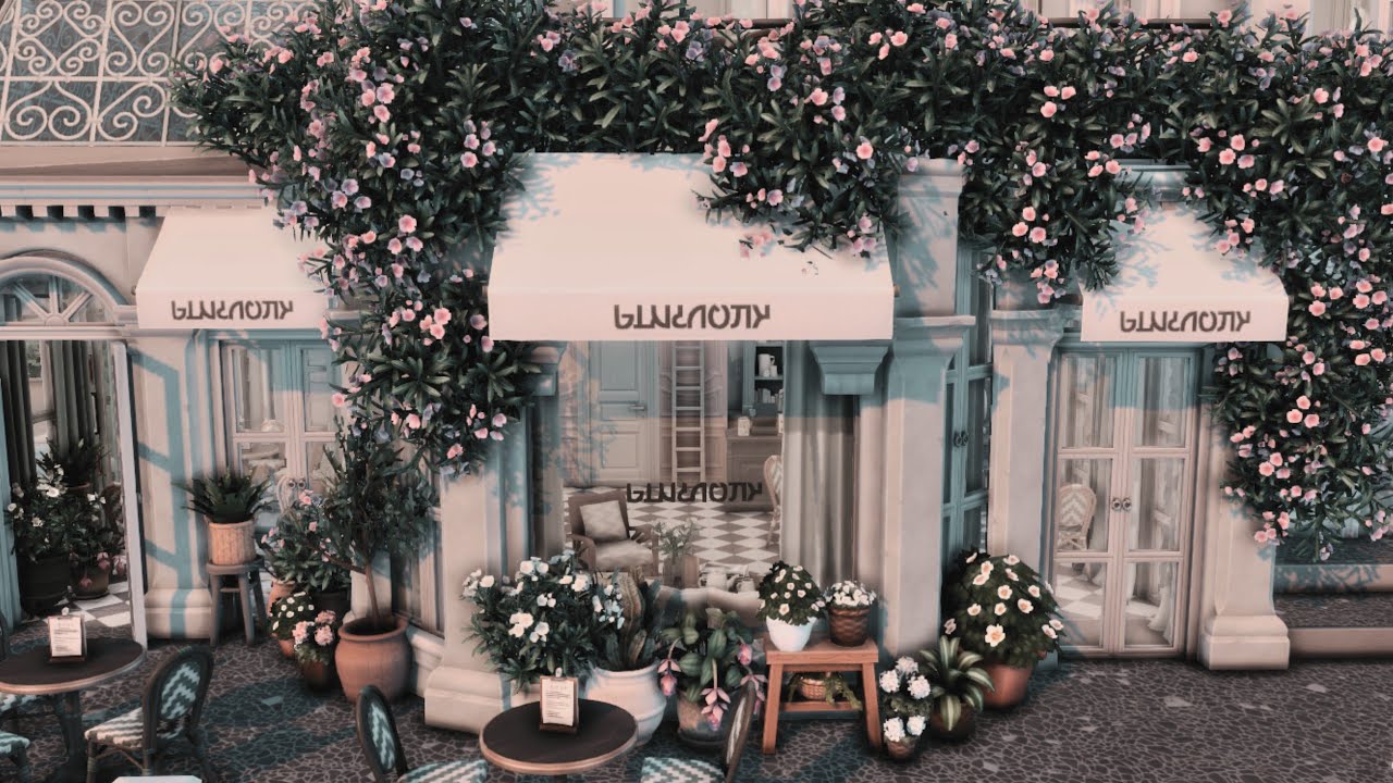 coffee & flower shop ☕ | The Sims 4 speed build | cc