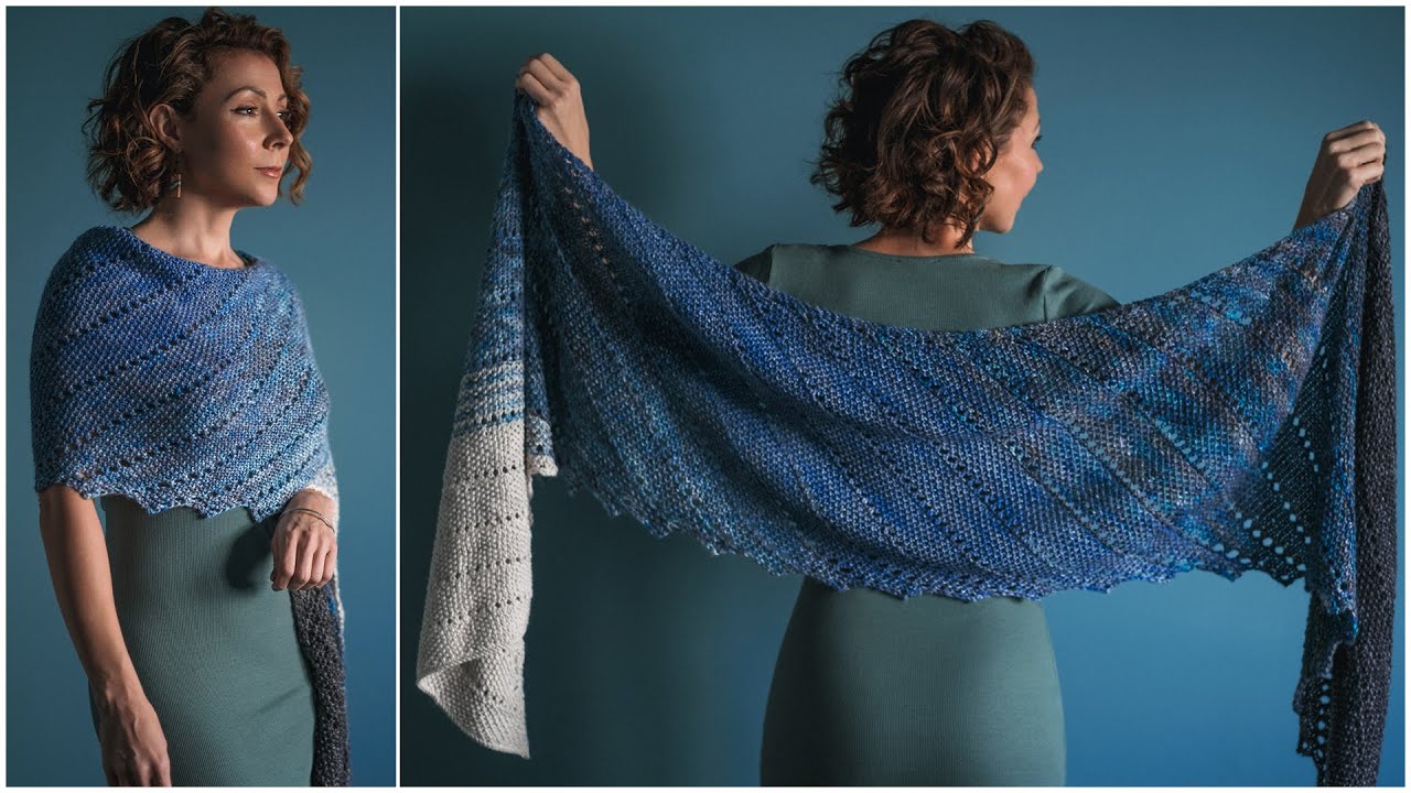 Beginner Seed Stitch Gradient Knit Shawl Tutorial - Melting Transitions Wrap