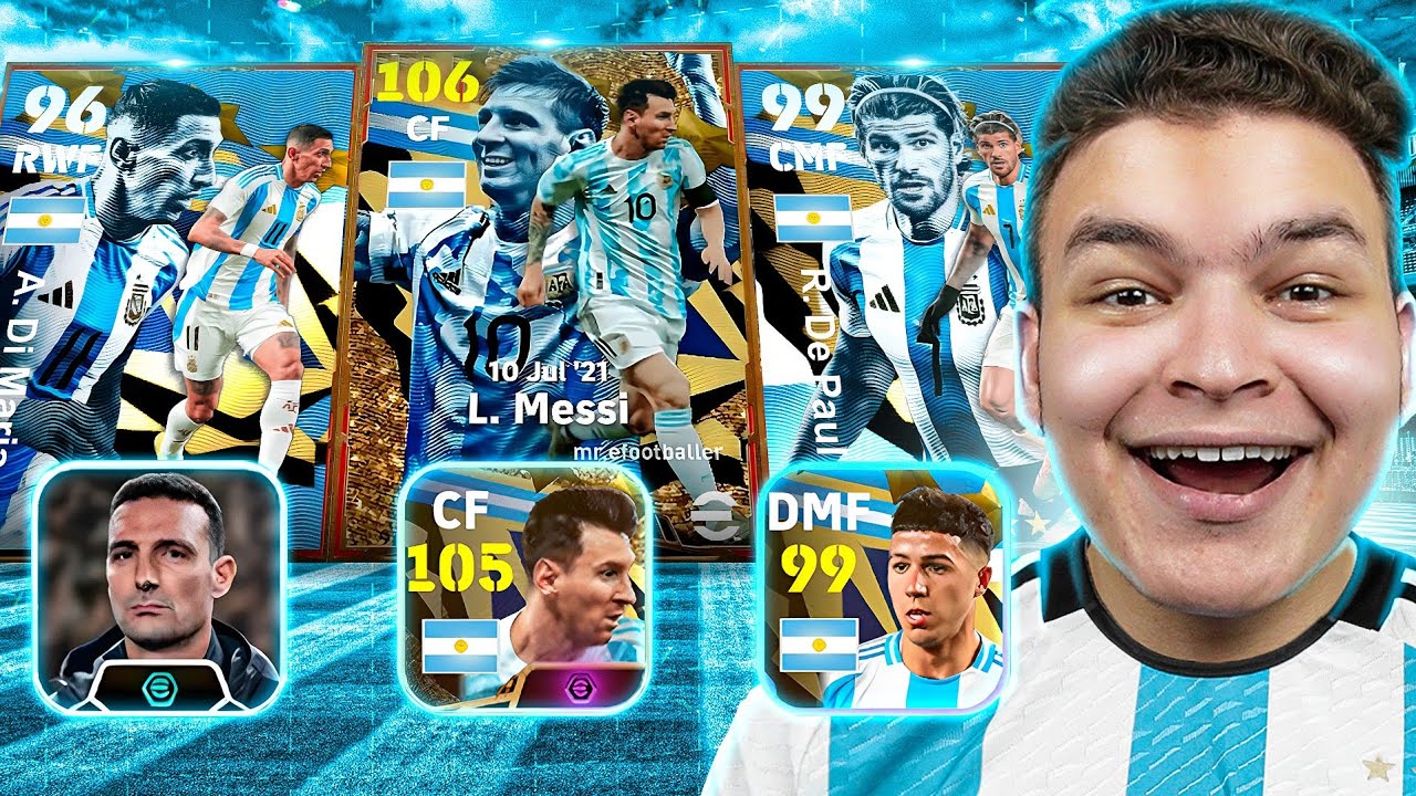 اشتريت بكج الارجنتين البرميم الجديد 🔥معقول اقوي نسخه لميسي 106🤔؟! eFootball 2024