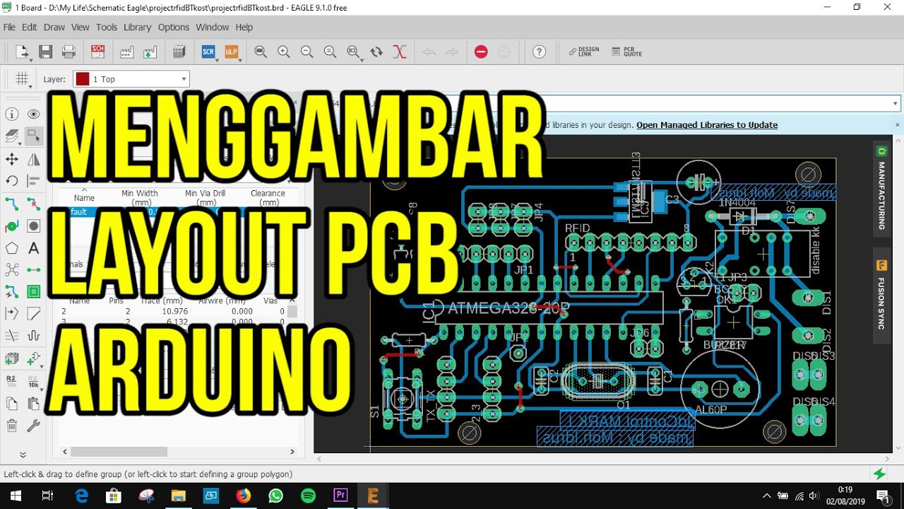 Membuat Layout PCB Arduino ATmega328 di Eagle PCB