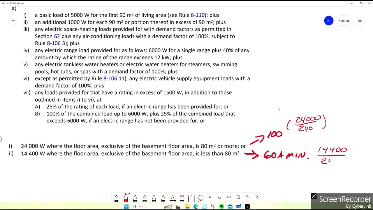 CEC 8 200 Load Calculation