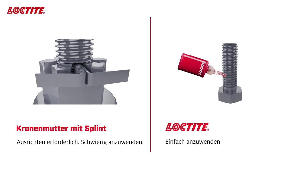 LOCTITE Schraubensicherung vs. Kronenmuttern