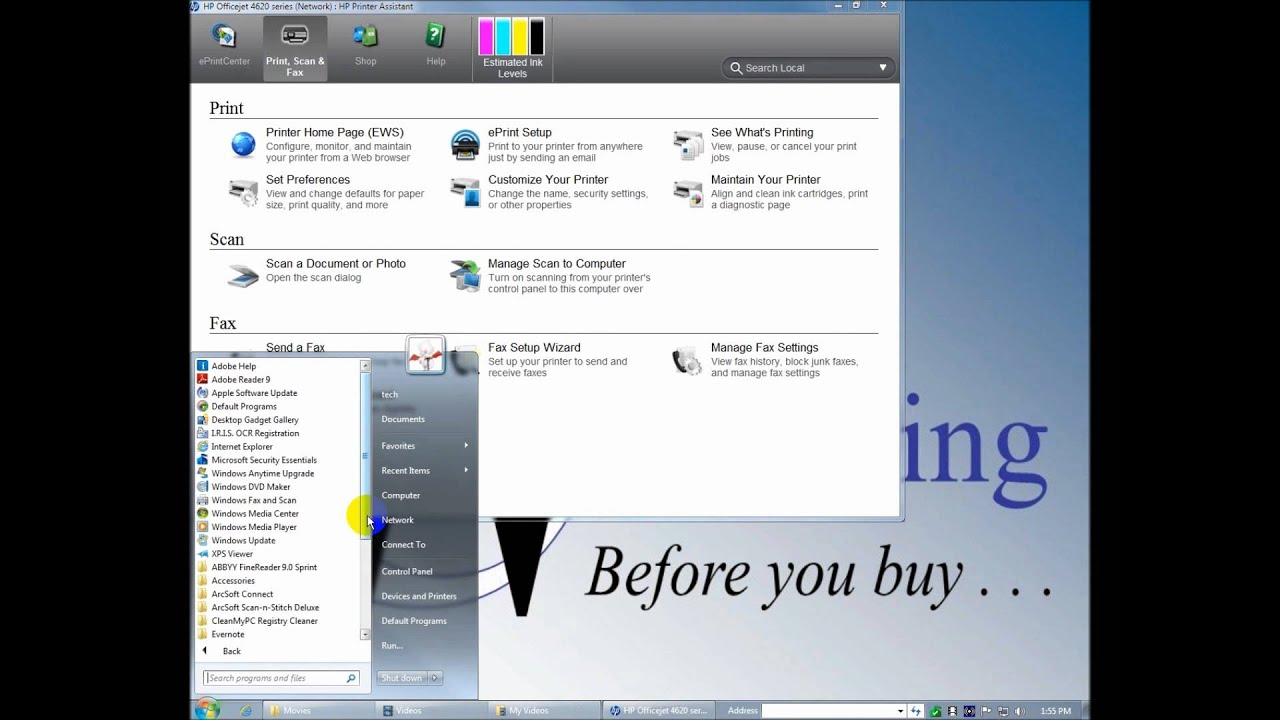 HP Officejet 4620 Software & Network Installation