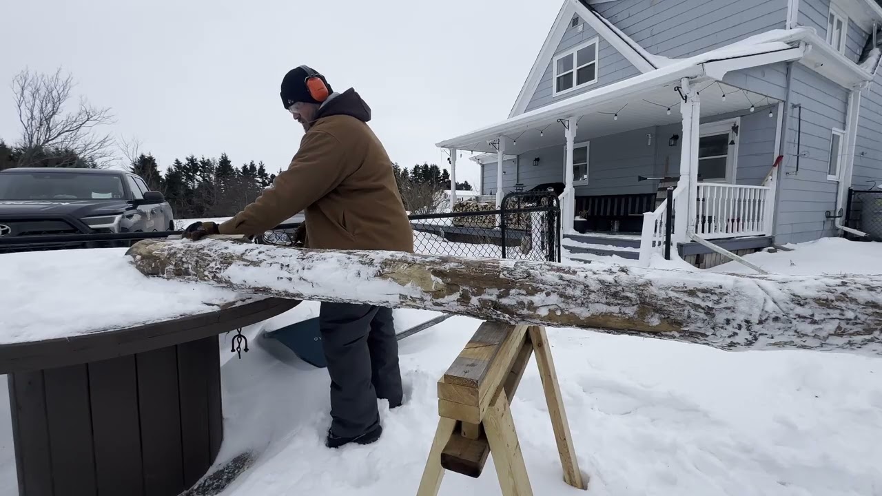 MOVING LOGS TO CUT WITH THE CHAINSAW AND BAKING MUFFINS