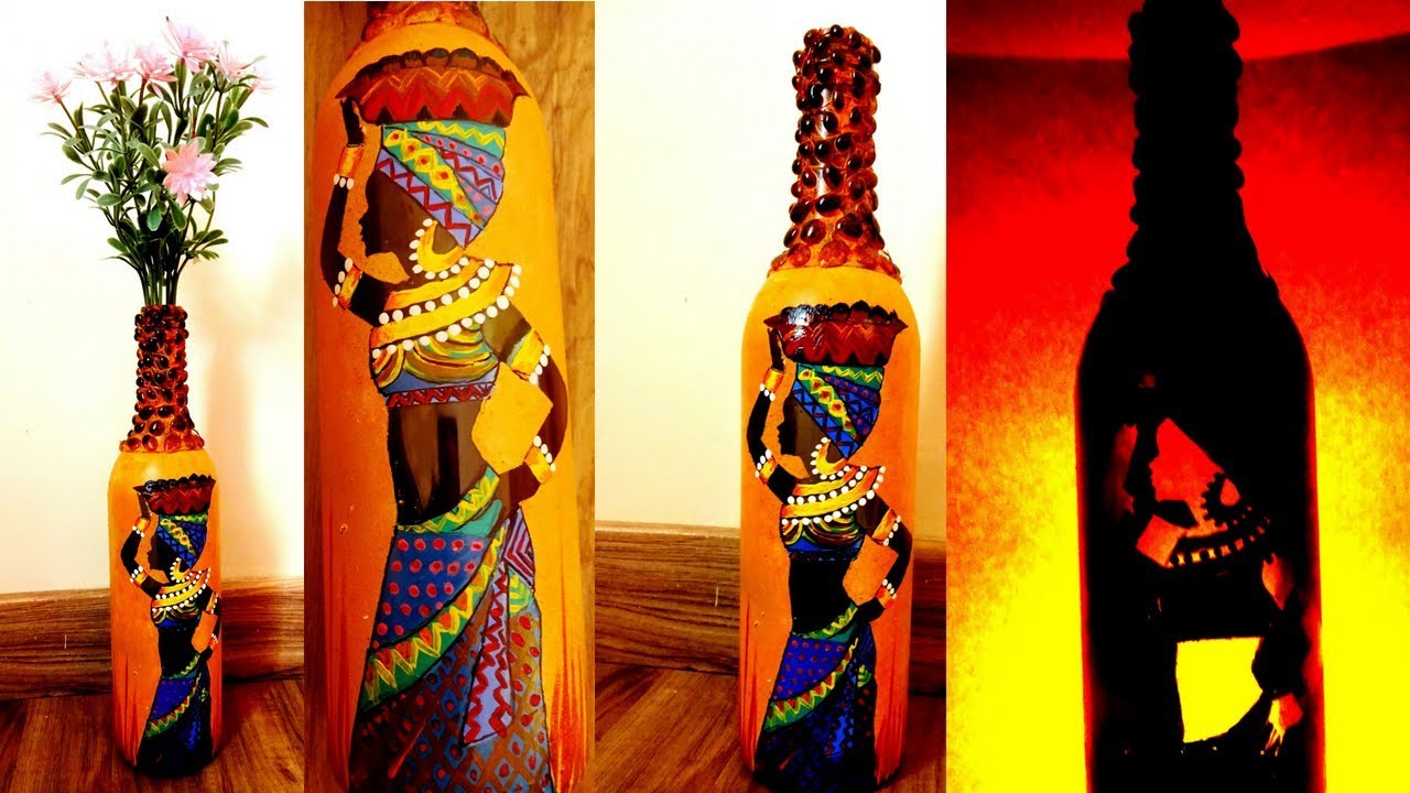 GLASS BOTTLE PAINTING TUTORIAL