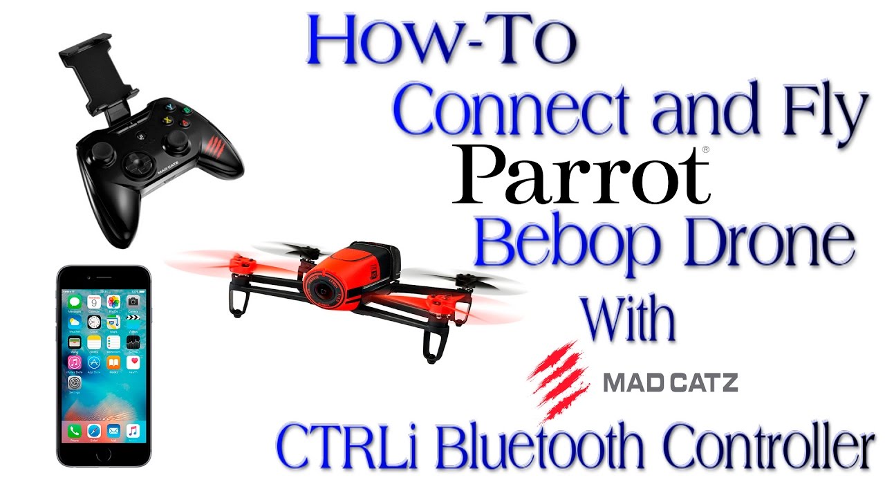 Flying Parrot Bebop Drone with iPhone and Controller