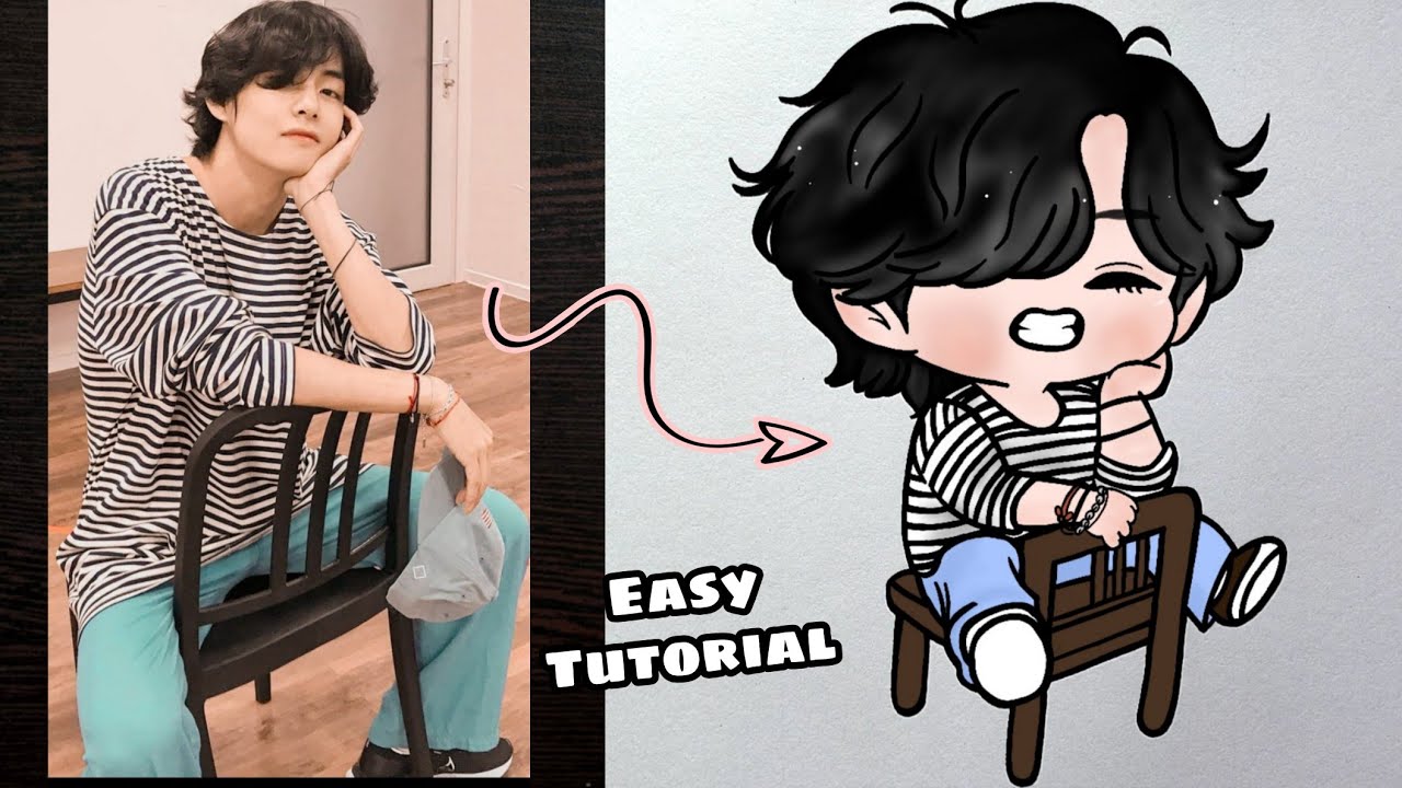 How to draw BTS V - Cute Taehyung 🐯 Drawing Tutorial | YouCanDraw