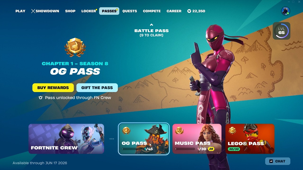 Full Fortnite OG Season 8 Battle Pass Showcase