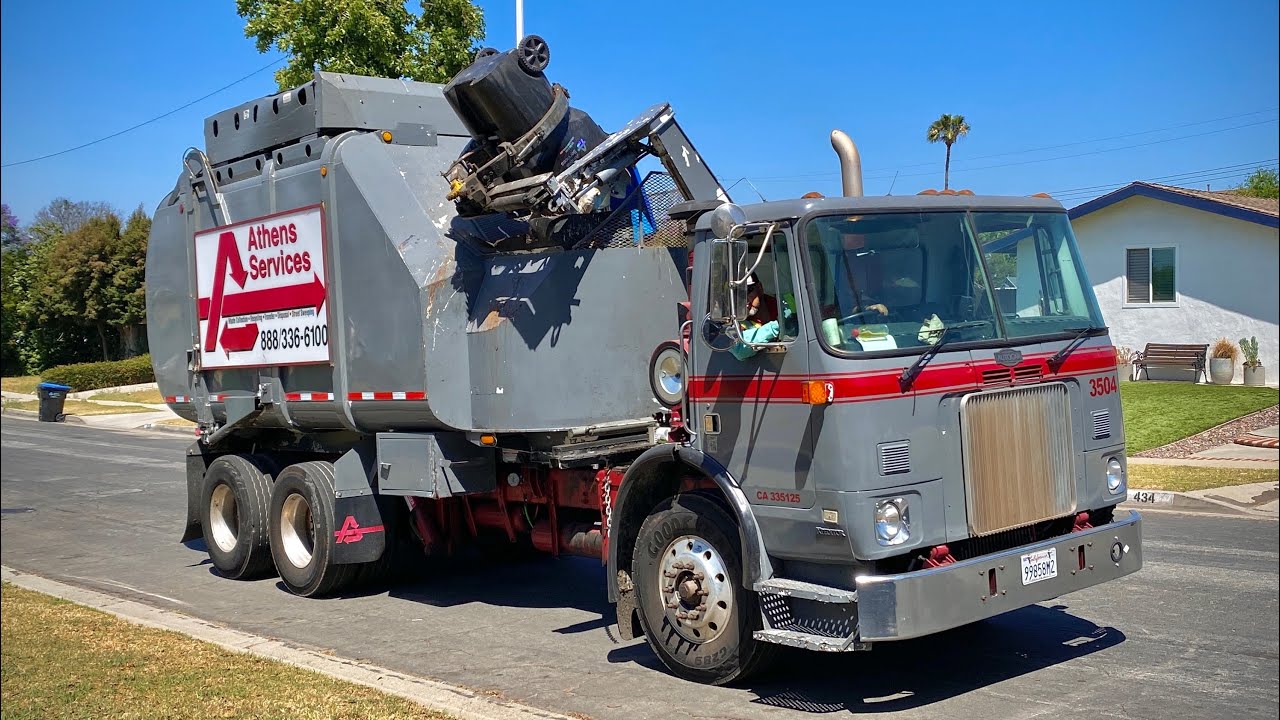Ex Burbank Athens Services Autocar WX Heil Rapid Rail Garbage Truck
