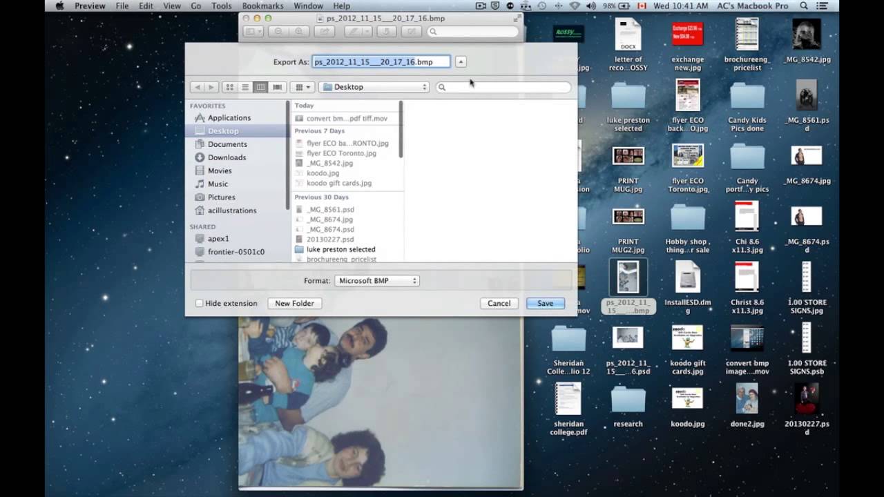 convert BMP image file to JPG using Preview on Mac for free