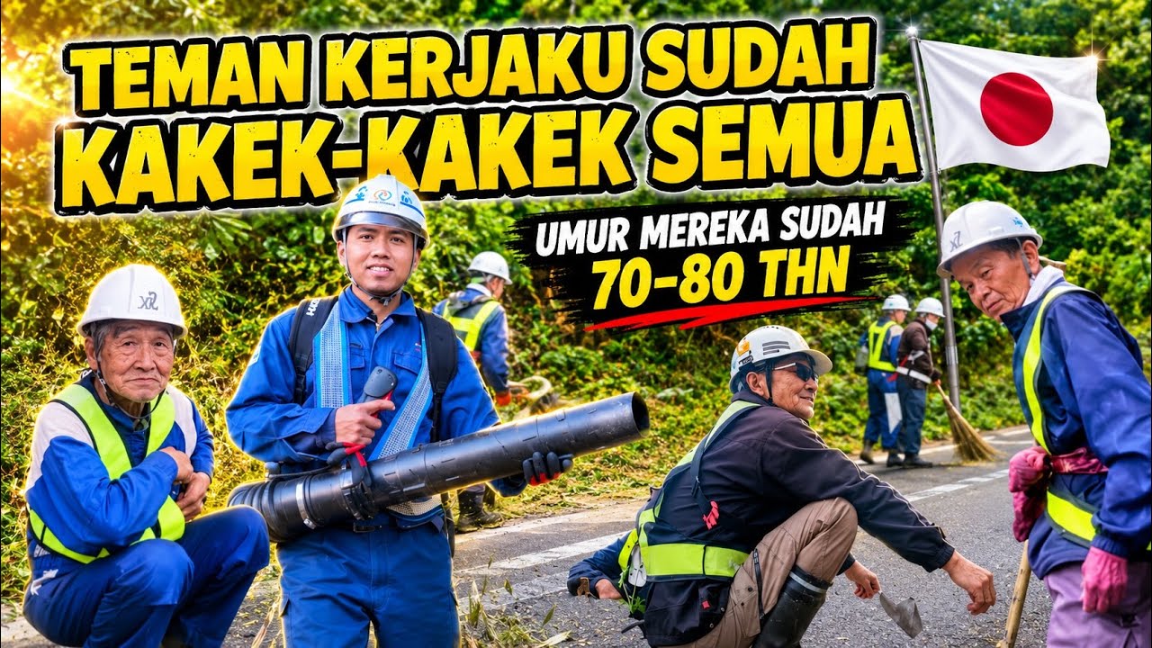 Potong rumput di Jepang, teman kerjaku sudah kakek-kakek semua tapi tenaganya masih kuat