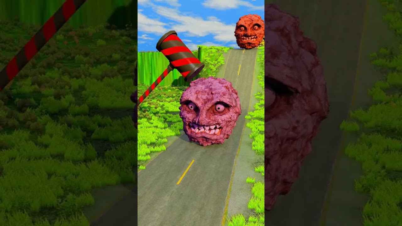 Big & Small Majora Moon Cars vs Giant Clown Hammer Ep.2 - BeamNG.drive