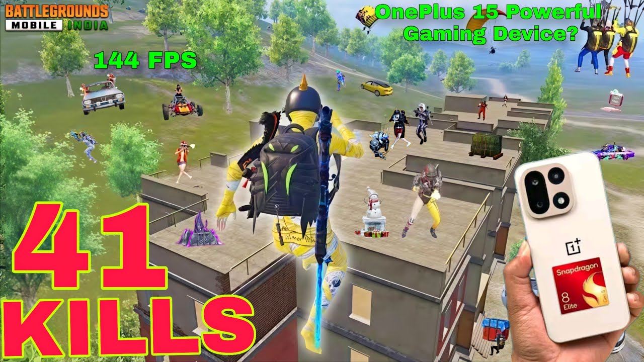 41 Kills 🔥 2 Match OnePlus 15 Turbo - 144 FPS New Season Rush Gameplay ! Heating issue & Gyro Fix?