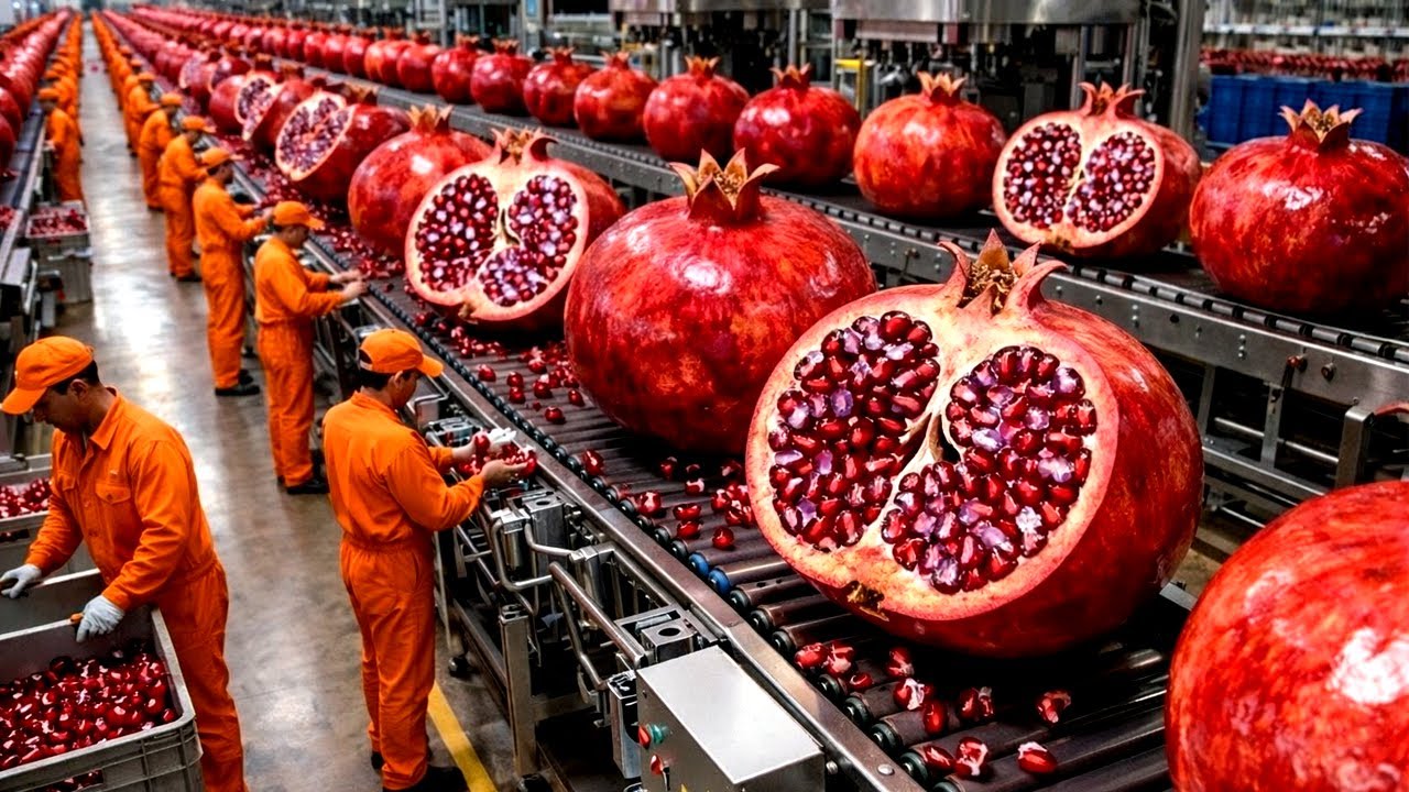 Inside a Modern Pomegranate Factory | From Fresh Fruit to Juice & Seeds