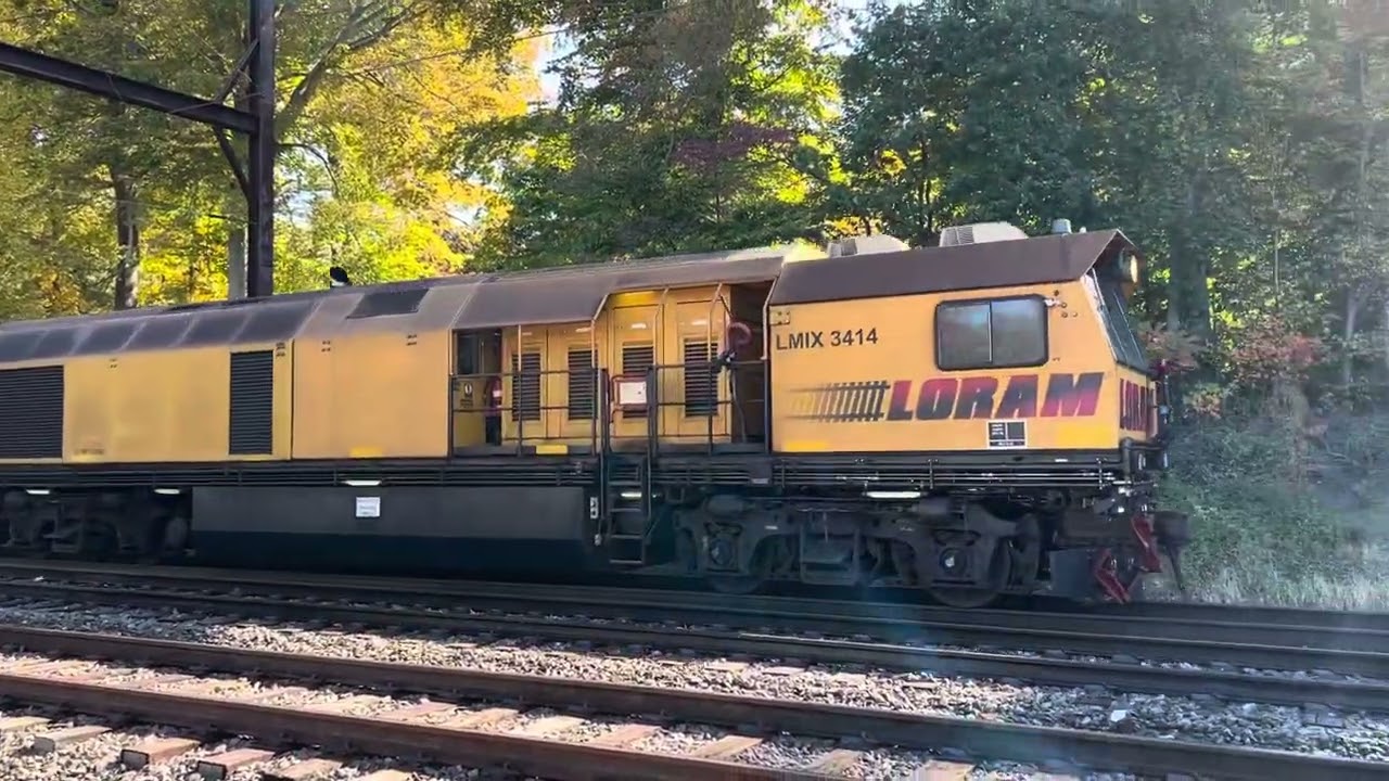 CSX trains. Loram rail grinder. Working its way through Woodbourne PA. #shorts #railway #csx