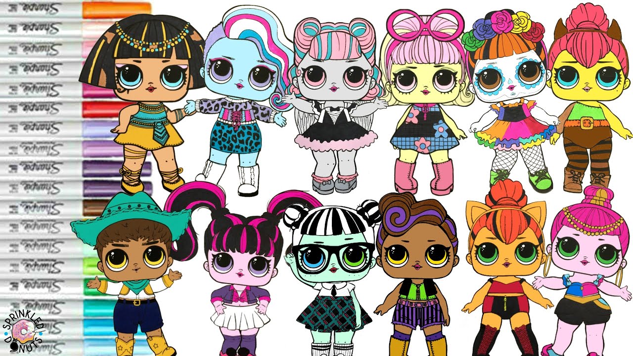 LOL Surprise Dolls Repainted as Monster High Dolls Cleo DeNile Draculaura Rochelle Goyle Frankie