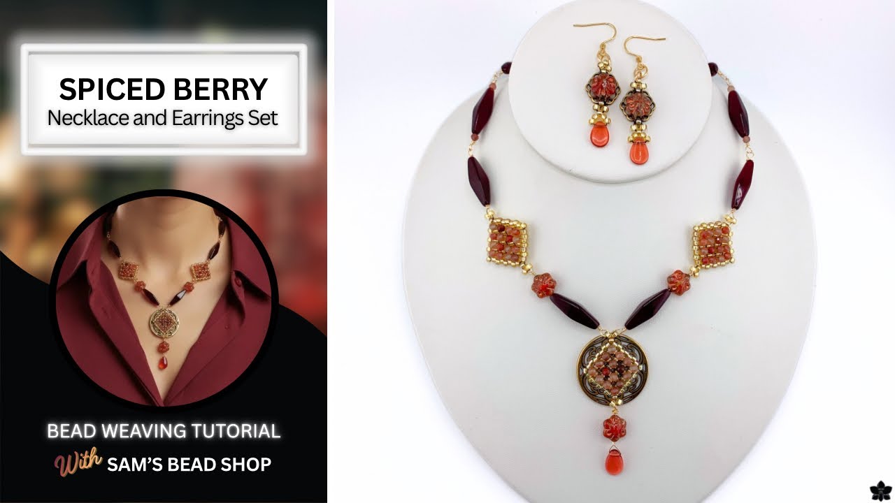 Spiced Berry Necklace and Earrings Tutorial