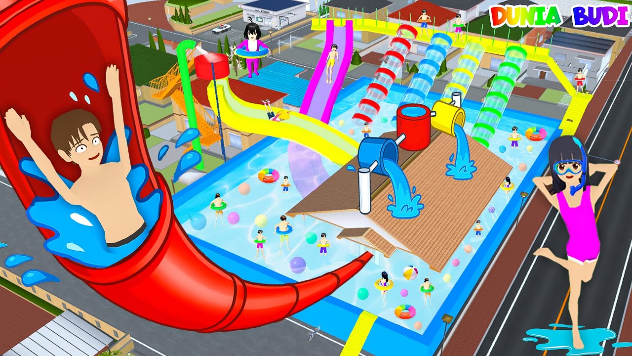 Yuta Mio Ubah Rumah Jadi Waterboom Super Besar Ada Seluncuran Super Tinggi Dari Atas Langit