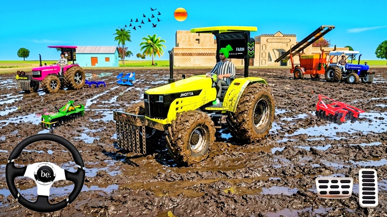 3 TRECTUR 🚜, JHOTA 🚜 , SONALIKA 🚜, NEW HOLLAND 🚜, CULTIVATOR THRESHOR FROM FARMING 🌾 🌿 3D GAM