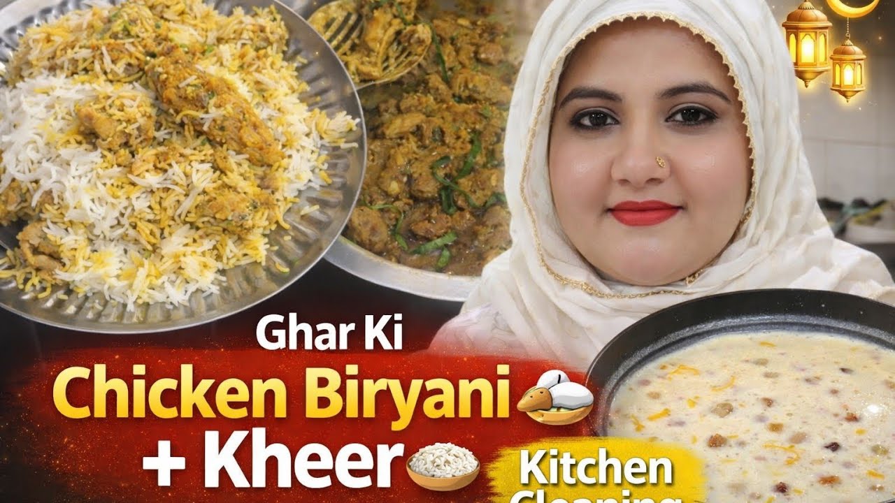 🍗 Chicken Biryani & Kheer Bana Rahe | Kitchen Cleaning Routine | Family Vlog | Ramzan Special 🌙