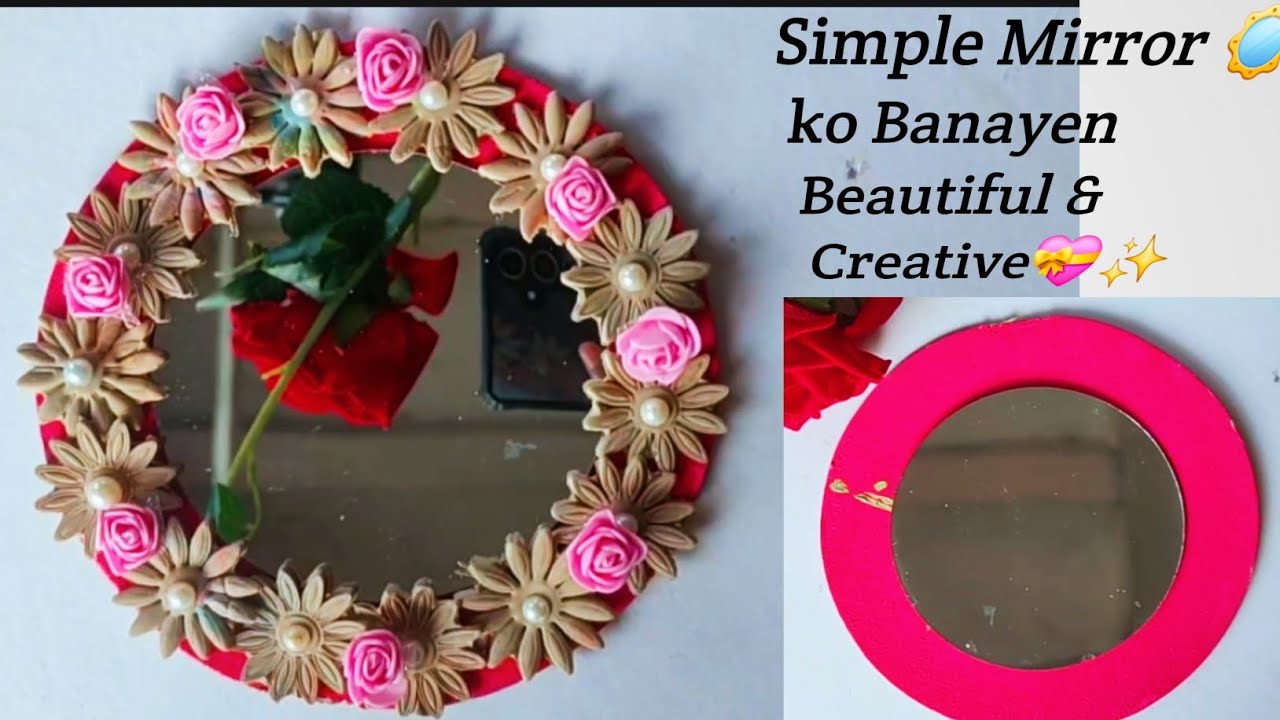 Clay Flowers 💐Mirror🪞 Craft Home Decor Ideas 💡 Easy Clay Art For Beginners 