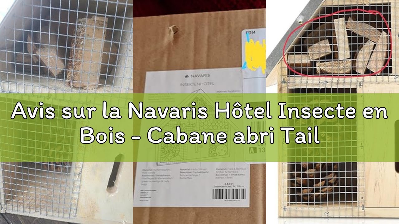 Avis sur la Navaris Hôtel Insecte en Bois - Cabane abri Taille M 28 x 24,5 x 7,5 cm - Maisonnette Re