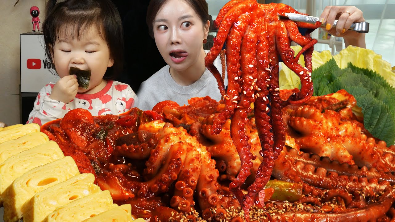 [Mukbang ASMR] Octopus Spicy Seafood Boil ! Nakji Bokkem Seafood Recipe Baby Miso & Ssoyoung