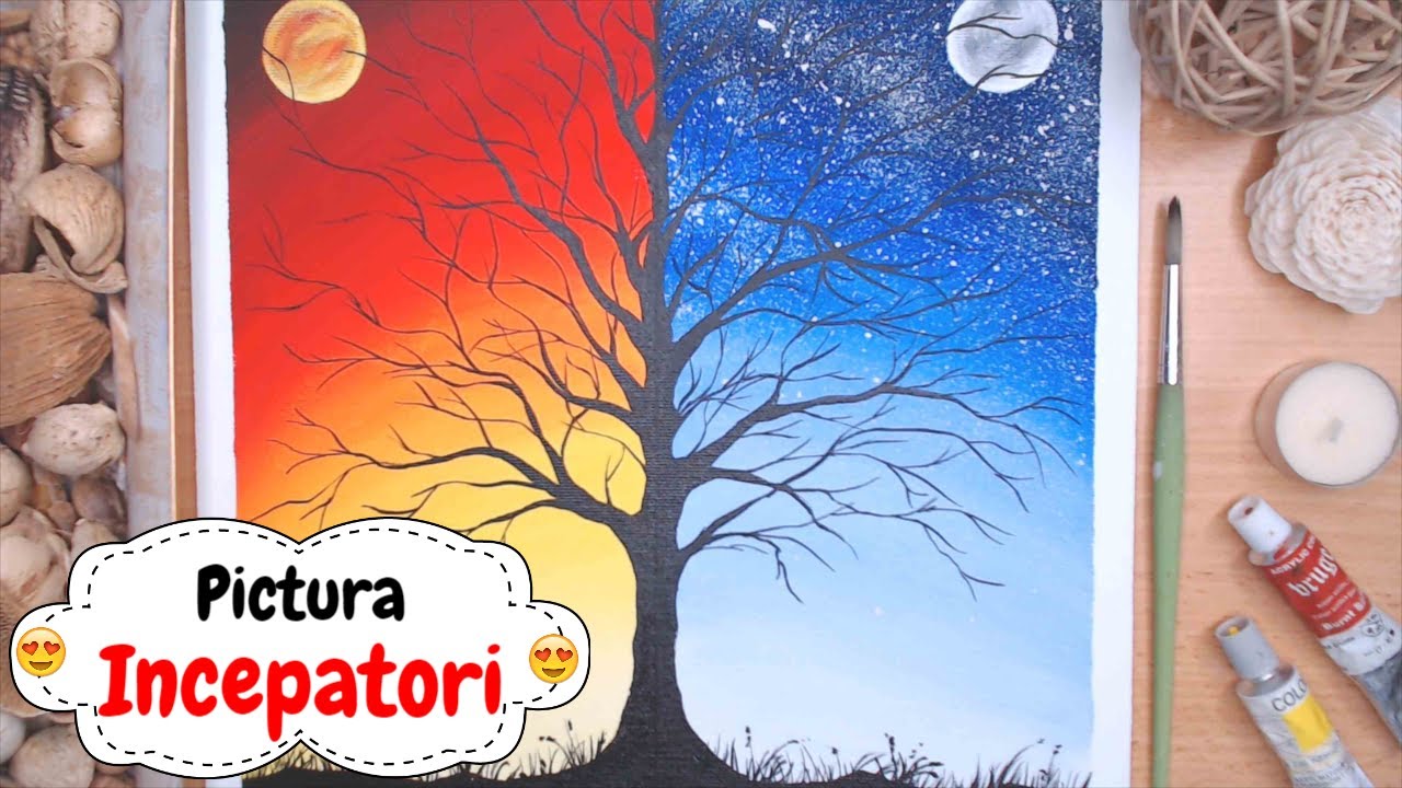 TUTORIAL de PICTURA Simpla 🖌 Incepe SCOALA de Pictura pentru Incepatori