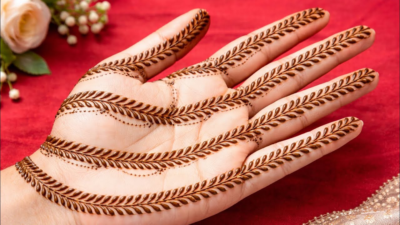 Unique Beautiful Henna Leaves Mehndi Design | Quick and Easy Prettiest Henna Design for Front Hand 