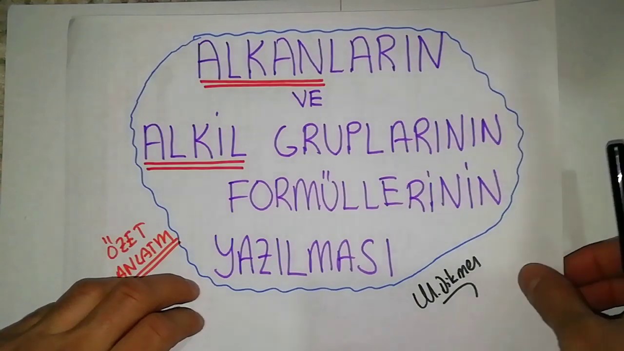 AYT KİMYA  ALKİL GRUPLARI, ALKAN FORMÜLLERİ, (M. E. B.) AYT KAZANIMLARINA GÖRE)