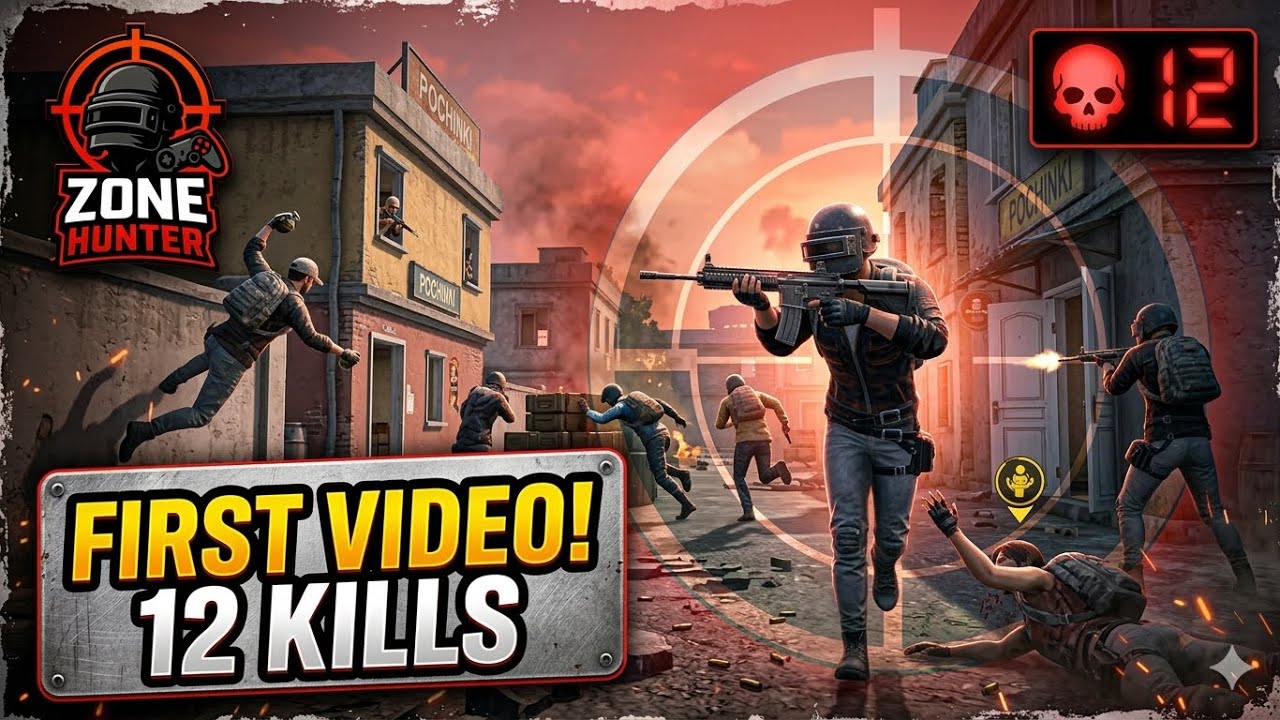 PUBG Mobile 12 KILLS! 🔥 Top Tier Gameplay & Intense Pochinki Hotdrop (Zone Hunter)