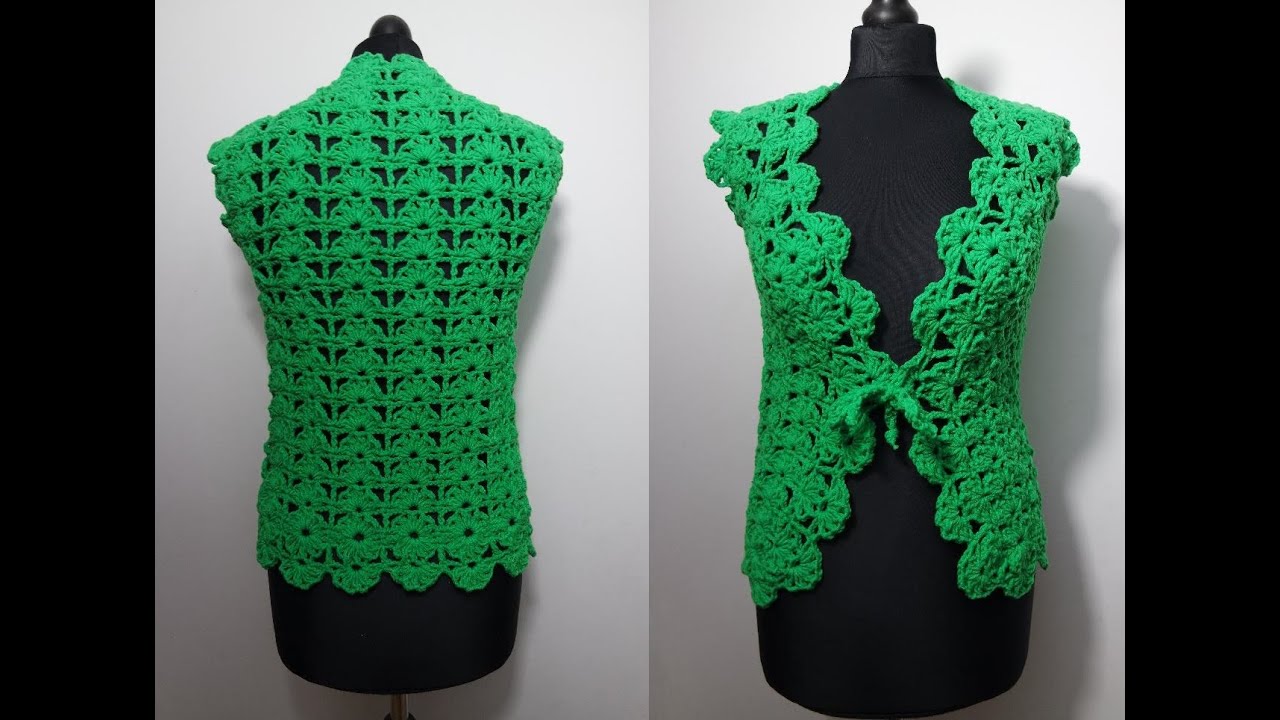 How to crochet shell bolero jacket tutorial by marifu6a