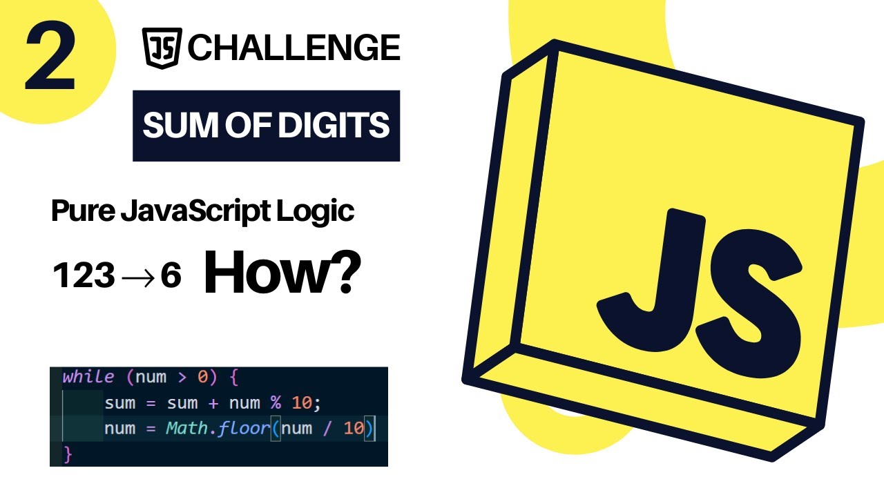 Sum of Digits of a Number | JavaScript Logic Explained Step by Step