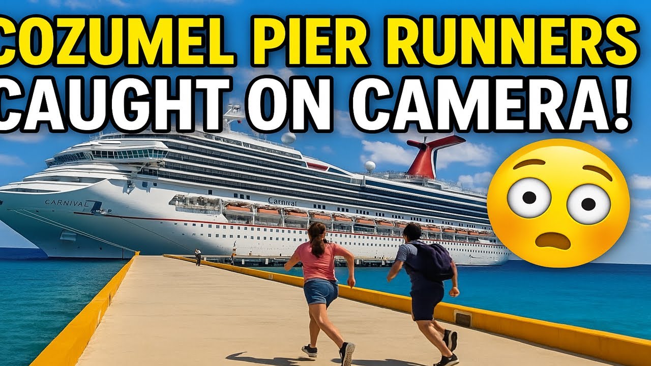 Cozumel Pier Runners CAUGHT on Camera! 🚢 Will They Miss the Ship?! #Carnival #CarnivalGlory