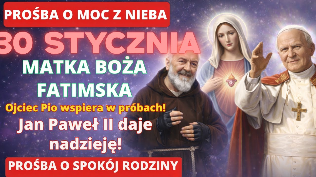 22 STYCZNIA – MATKA BOŻA FATIMSKA | OJIEC PIO I JAN PAWEŁ II MODLĄ SIĘ ZA CIEBIE POTĘŻNA MODLITWA