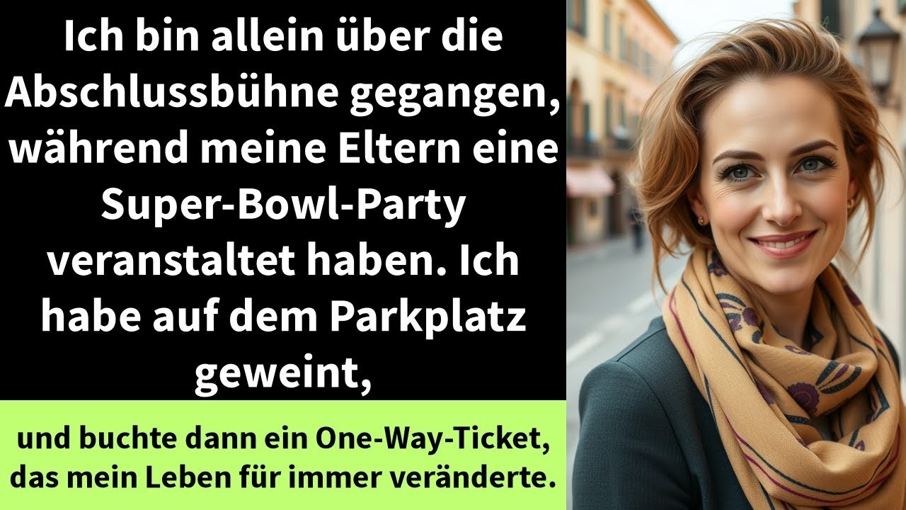 Ich bin allein über die Abschlussbühne gegangen, während meine Eltern eine Super Bowl Party
