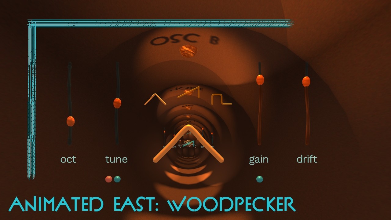 Animated East: 3D Subtractive Synthesizer (VST3/AU) - Woodpecker Preset