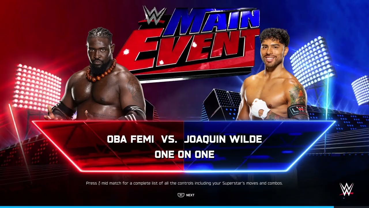 WWE 2K25 Oba Femi vs Joaquin Wilde - WWE main event 2/19/26