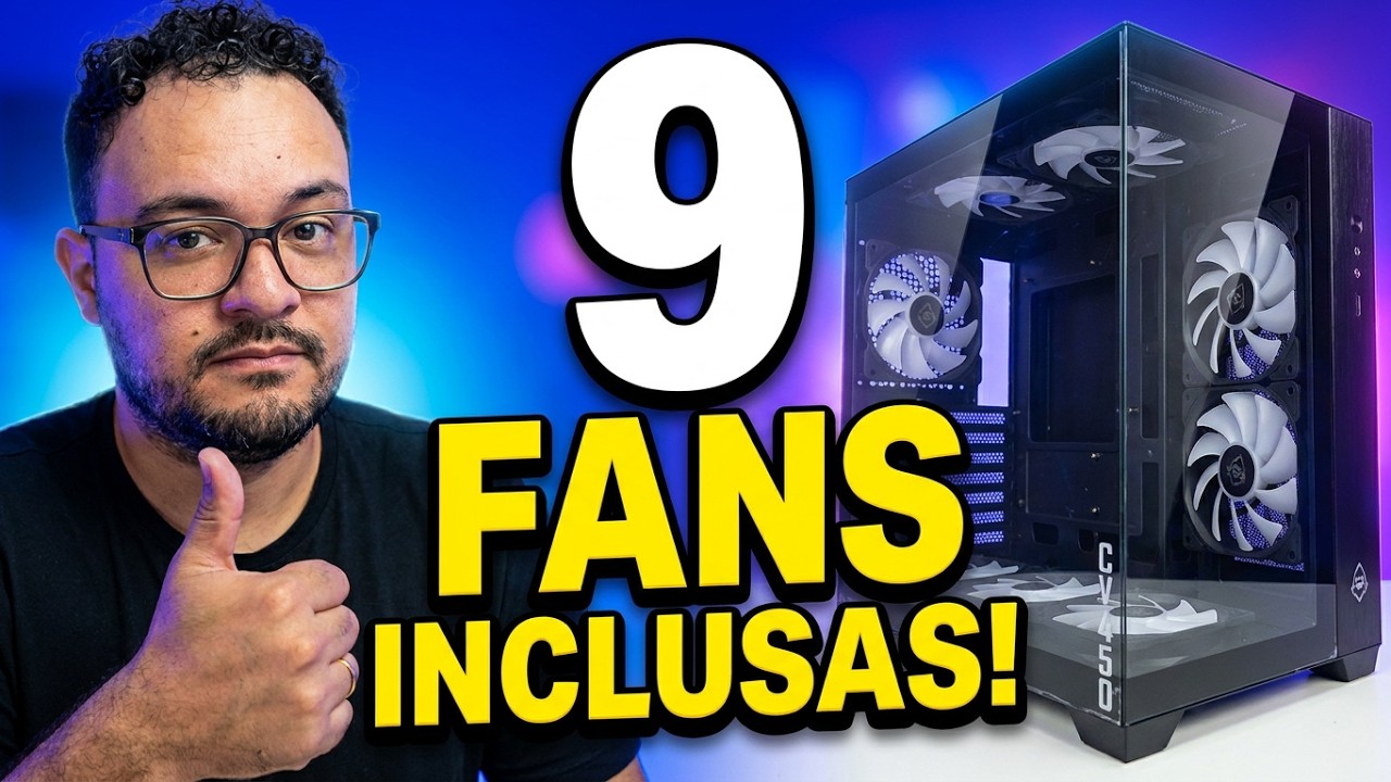 GABINETE GAMER CV450 😱 9 Fans Inclusas  c/Reverse Unboxing Lançamento ⚠️