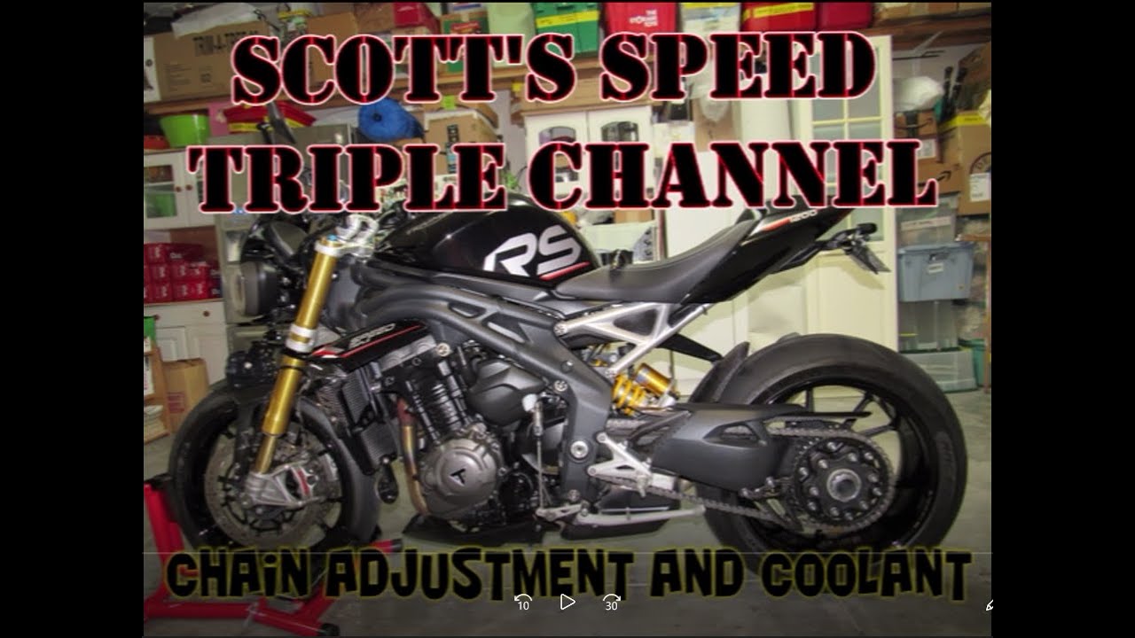 Triumph Speed Triple 1200RS chain adjustment and coolant check