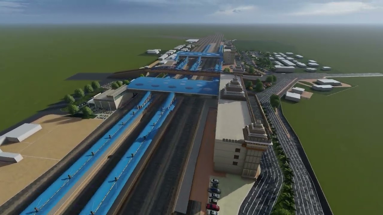 Katpadi Railway Station - Birds view - 3d Walkthrough Video of railway station