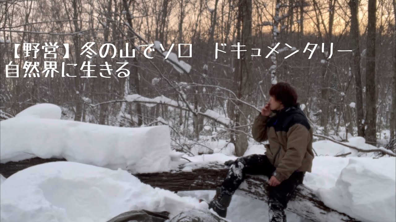 【野営】冬の山でソロ　ドキュメンタリー 自然界に生きるWinter mountain solo camp Living in nature
